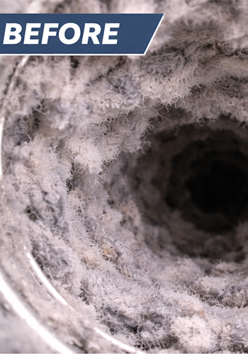 dryer vent before professional cleaning
