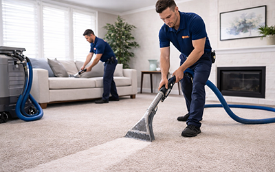 living room deep carpet cleaning project