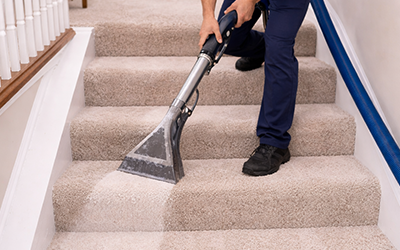 stairs and hallway carpet cleaning project