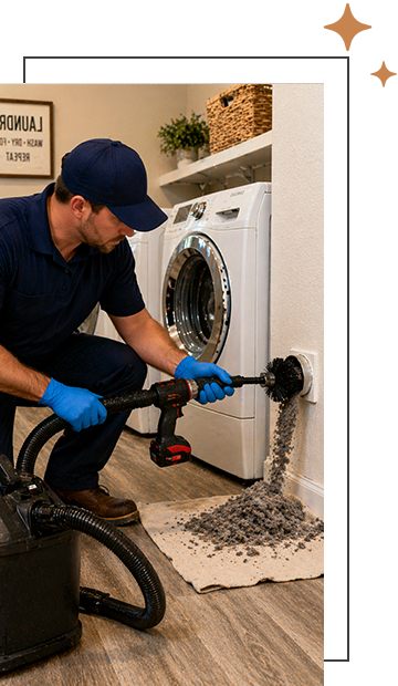 technician cleaning carpet in a home