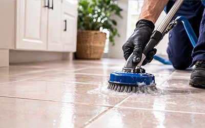 tile and grout cleaning project